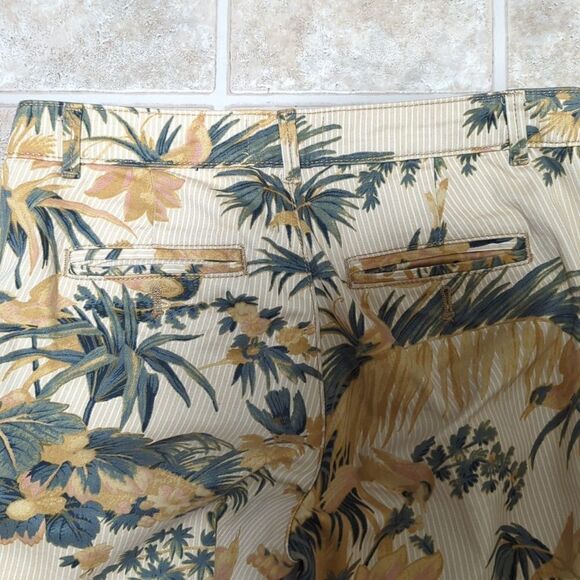 Anthropologie Relaxed Chino Pant Tropical Print 26 - Picture 9 of 9